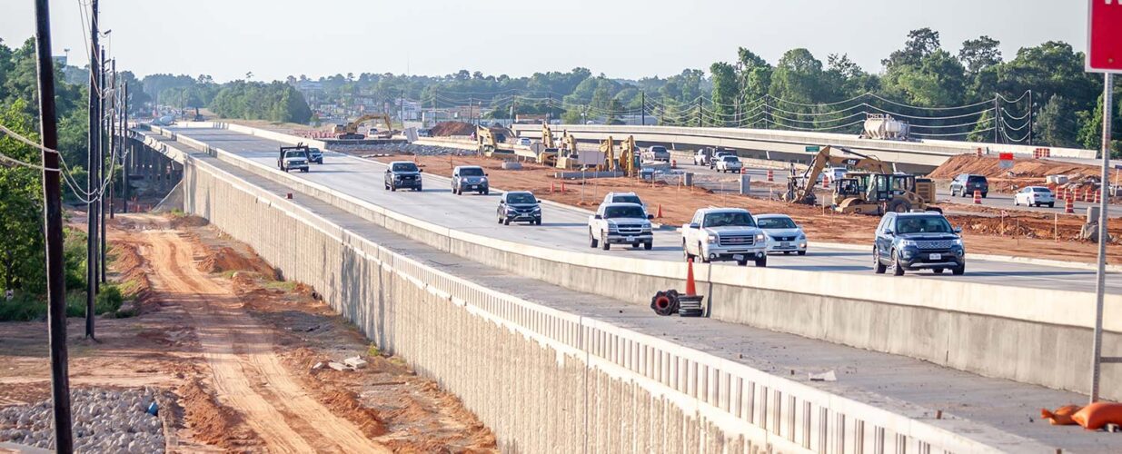 merge ramp and road construction of SH 249