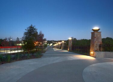 White Rock Lake lighted trail at night