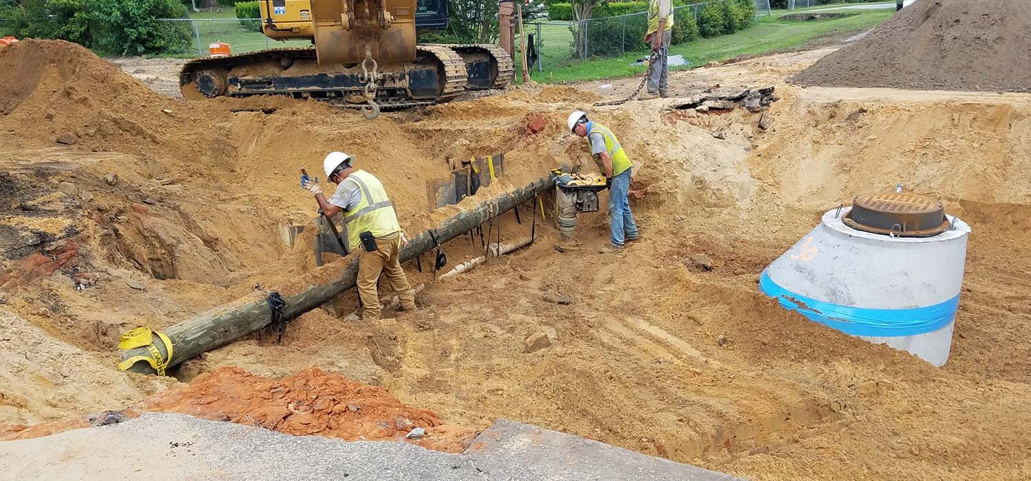 Anzalduas water and wastewater pipes and lines for highway lift station